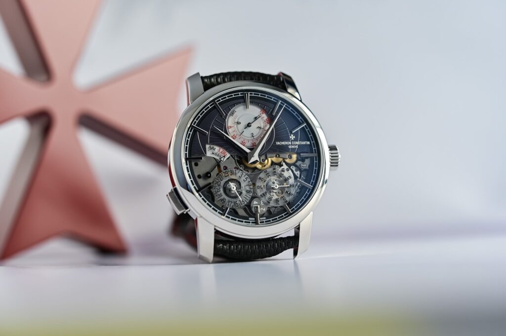 Vacheron Constantin Extends the Twin Beat Perpetual Calendar to 70 Days Vacheron Constantin Traditionnelle Twin Beat Perpetual Calendar in platinum with slate grey dial