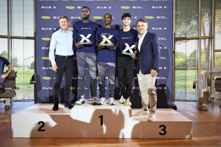 Technogym and World Athletics Turn the 5K Into a Global Treadmill Championship Runner competing on a connected treadmill during an indoor 5 km race environment
