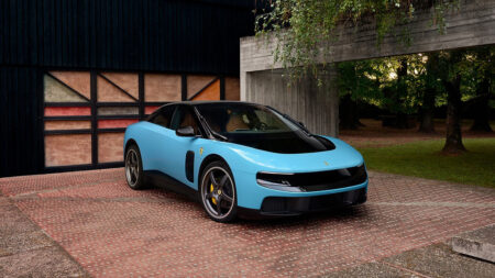 Ferrari Luce Opens Maranello’s Electric Era With Five Seats and 1050 CV Ferrari Luce electric car unveiled in Rome with a clean glasshouse and large staggered wheels