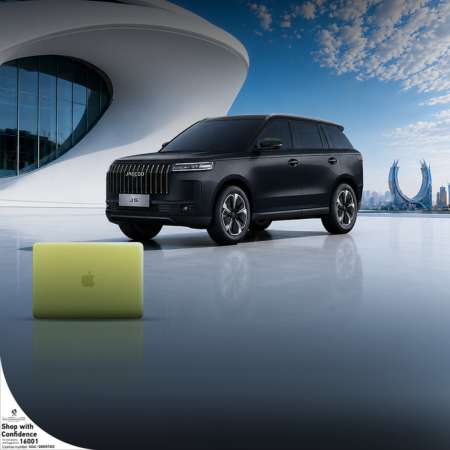 JAECOO’s Qatar Summer Offer Adds 0% Down Payment and a MacBook Neo Bonus JAECOO J5, J7 and J8 SUVs displayed at an OMODA and JAECOO showroom in Qatar