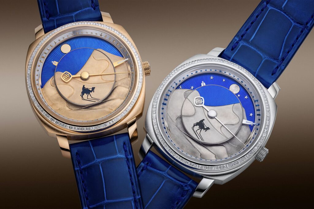 Akhor Nour La Lumière day and night watch with desert-inspired floating dial