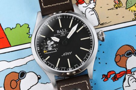 Ball Brings Snoopy Into the Cockpit With a 410 Piece Engineer Master II Ball Engineer Master II Snoopy Flying Ace limited edition watch with black dial and Snoopy small seconds