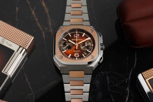 Bell & Ross BR-05 Chrono S.T. Dupont with brown dial and rose gold accents