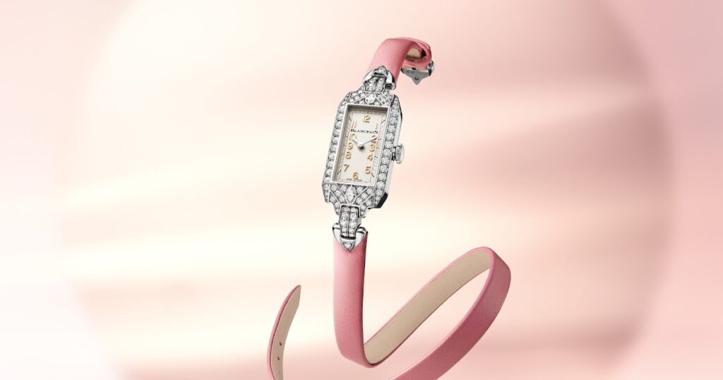Blancpain Revisits Marilyn Monroe’s Diamond Cocktail Watch With Seven Ladybird Tributes Blancpain Ladybird Tribute diamond-set rectangular white gold watch inspired by Marilyn Monroe’s cocktail watch