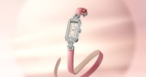 Blancpain Ladybird Tribute diamond-set rectangular white gold watch inspired by Marilyn Monroe’s cocktail watch