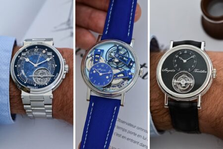 Breguet Celebrates 225 Years of the Tourbillon With Three Anniversary Watches Breguet platinum tourbillon anniversary watches with blue and black dials