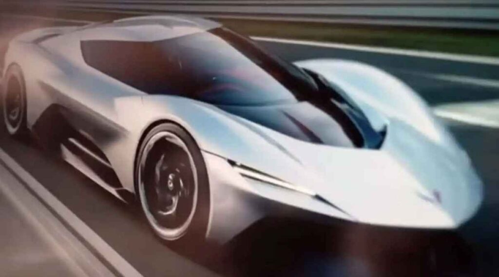 Chevrolet Corvette CX Concept design study in a futuristic studio setting
