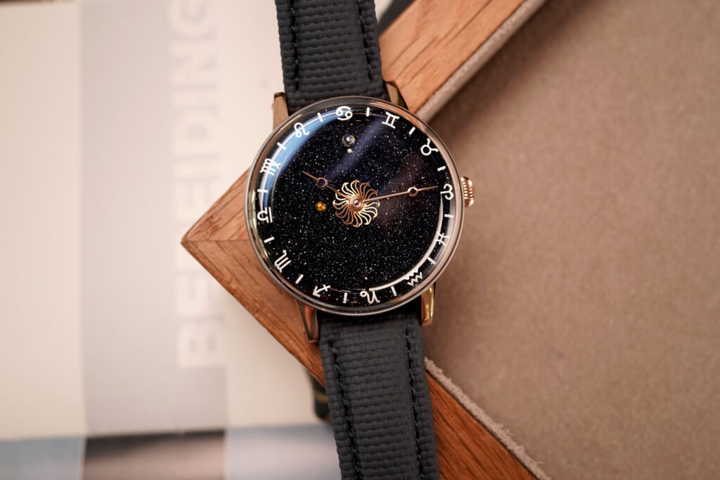 Christiaan Van Der Klaauw Venus Zodiac watch with blue aventurine astronomical dial