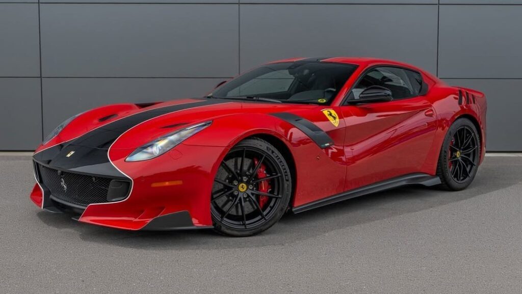 Ferrari F12tdf Atelier With 500 TRC Inspiration Surfaces at $4.25 Million Ferrari F12tdf Atelier in Rosso Corsa with Nero and Bianco Avus livery