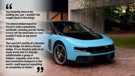 Ferrari Luce Pitch Exposes a Divide Over Maranello’s Electric Future Ferrari Luce electric vehicle shown as a polarising new model from Maranello