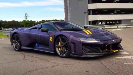 Czech Republic’s First Ferrari F80 Arrives in Viola Hong Kong Ferrari F80 in Viola Hong Kong with Giallo Triple Strato livery at Scuderia Praha