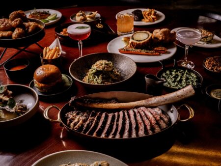 Gordon Ramsay Opens Bread Street Kitchen High Above the City Bread Street Kitchen and Bar at 22 Bishopsgate overlooking the London skyline