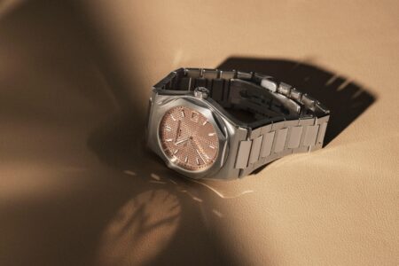 Girard-Perregaux Brings the Laureato Fifty Into the Main Collection Girard-Perregaux Laureato Fifty watches in stainless steel with Clous de Paris dials