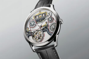 Hermès Slim d’Hermès Stately Wheels platinum tourbillon with miniature-painted royal coach dial