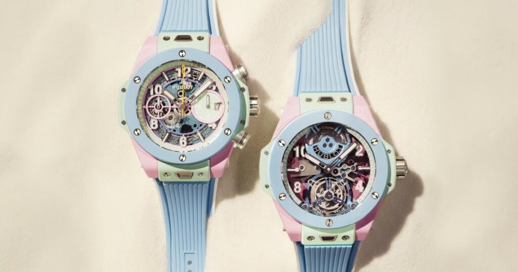 Hublot Brings Pastel Ceramic to the Big Bang for Summer 2026 Hublot Big Bang Summer 2026 pastel ceramic watches in pink mint green sky blue peach and petrol blue