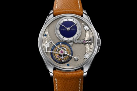Vincent Deprez Scientific Tourbillon with midnight blue enamel dial and visible tourbillon
