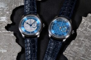 J.N. Shapiro Radiant brings tantalum and meteorite to the Infinity Series J.N. Shapiro Infinity Series Radiant monopusher chronograph in brushed tantalum with blue dial details