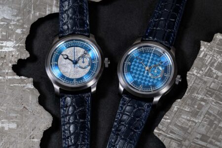 J.N. Shapiro Radiant brings tantalum and meteorite to the Infinity Series J.N. Shapiro Infinity Series Radiant monopusher chronograph in brushed tantalum with blue dial details