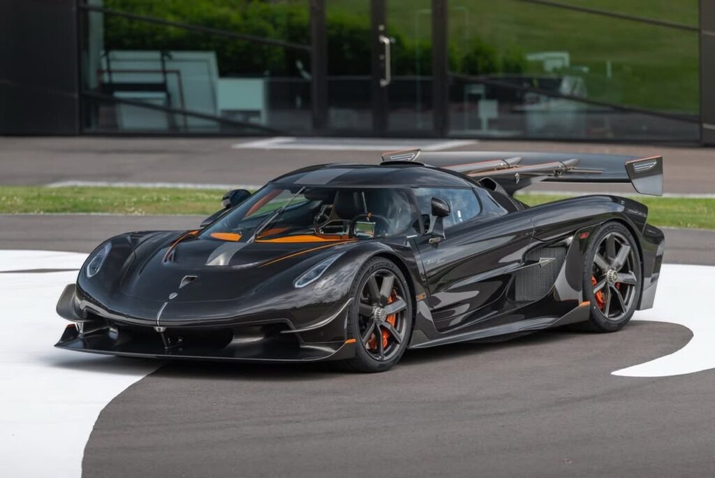 Koenigsegg Sadair’s Spear hypercar outside the factory in Sweden
