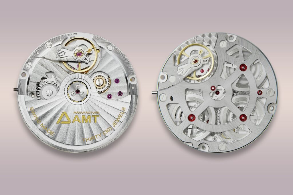 Manufacture AMT Brings Its High-End Calibre Work Into View Manufacture AMT mechanical watch movement components in a Swiss manufacture setting
