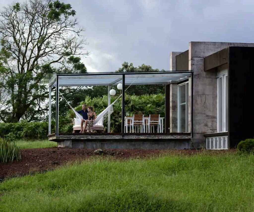 Luxury eco lodge surrounded by green highlands in the Galápagos Islands