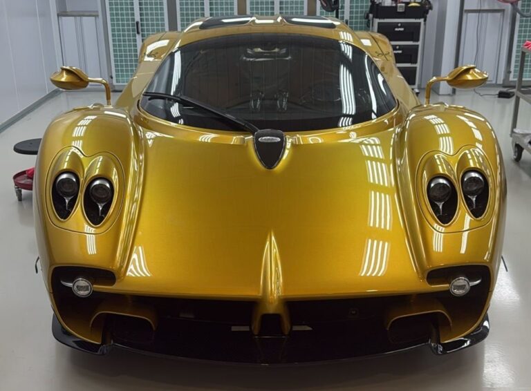 Kris Singh’s Pagani Utopia Will Wear Paint Made With Gold And Moon Rock Gold bespoke Pagani Utopia Madonna of the Car Nation with moon rock paint