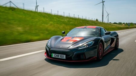 A Rimac Nevera Crossed Europe and Made the Hypercar Feel Almost Practical Rimac Nevera electric hypercar on a European road trip through mountain scenery