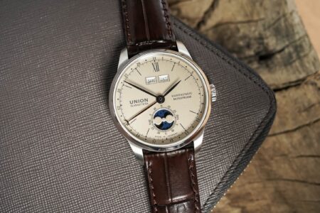 Union Glashütte Brings a Double Moon Phase to the 1893 Johannes Dürrstein Collection Union Glashütte 1893 Johannes Dürrstein Edition Double Moon Phase watch with champagne dial