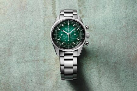 Zenith Chronomaster Original Paris Edition with verdigris dial on stainless steel bracelet