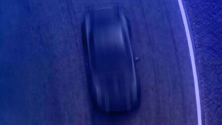 Teaser silhouette of the next-generation Alpine A110 electric sports car