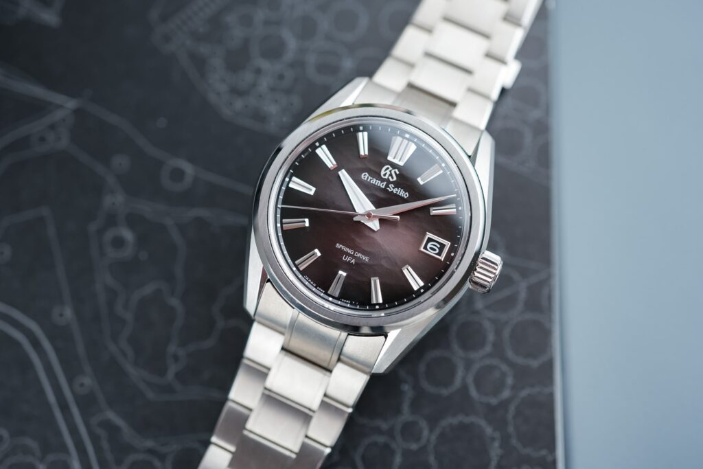 Grand Seiko SLGB007 Black Lake Suwa Evolution 9 watch in titanium