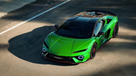 New Lamborghini Temerario Examples Are Already Being Advertised Under MSRP in the US Lamborghini Temerario hybrid V8 supercar on a city street