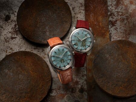 Holthinrichs Celebrates Ten Years With Two Sculptural SIGNATURE LAB Watches Holthinrichs SIGNATURE LAB 1.S and 1.GMT anniversary watches with textured patina dials