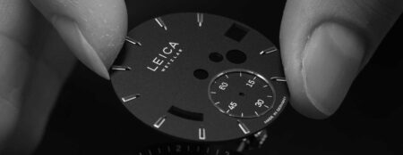 Leica ZM watch with camera-inspired dial and crown details
