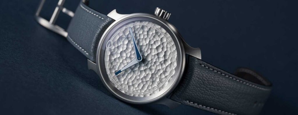 MING 37.06 Royal Selangor watch with hammered pewter dial and titanium case