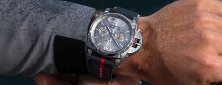Panerai Adds Two Steel Luminor Luna Rossa Watches Ahead of America’s Cup Action Panerai Luminor Luna Rossa Chrono and GMT watches in steel with silver dials and red accents