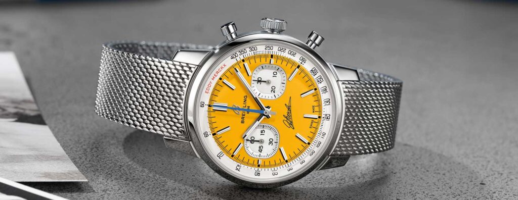 Breitling Top Time B01 Eddy Merckx yellow dial chronograph