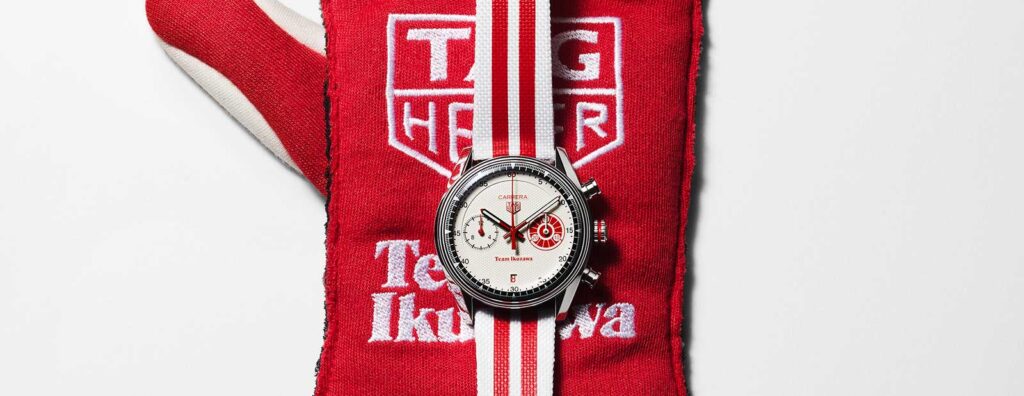TAG Heuer Carrera Chronograph x Team Ikuzawa Makes a Case for Quiet Cool TAG Heuer Carrera Chronograph x Team Ikuzawa with white dial and red chronograph accents