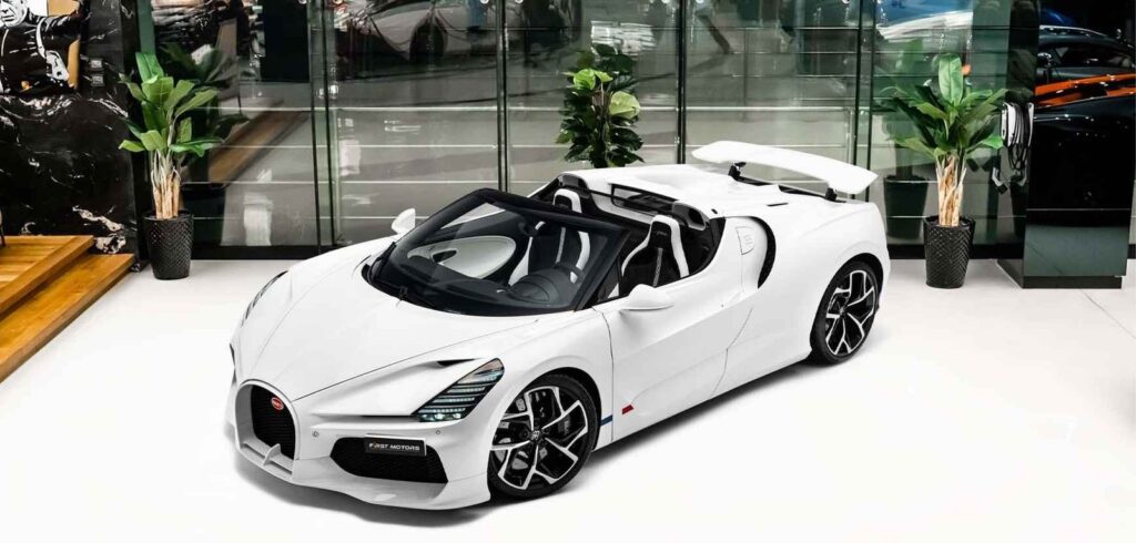 Zero Mile Bugatti Mistral W16 Surfaces in Dubai for $9.25 Million White Bugatti Mistral W16 hypercar listed for sale in Dubai