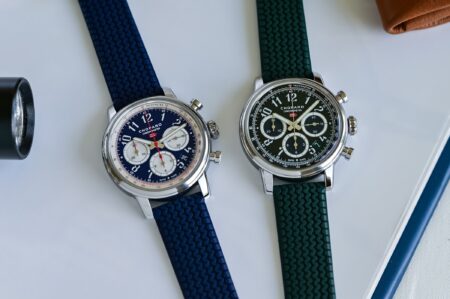 Chopard Gives the Mille Miglia Classic Chronograph Three Historic Racing Colours Chopard Mille Miglia Classic Chronograph Racing Colours editions in green blue and silver