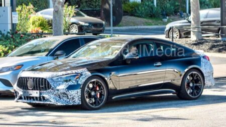 Mercedes-AMG CLE 63 Prototype Shows Its New Face in US Testing Camouflaged 2027 Mercedes-AMG CLE 63 prototype testing in the United States