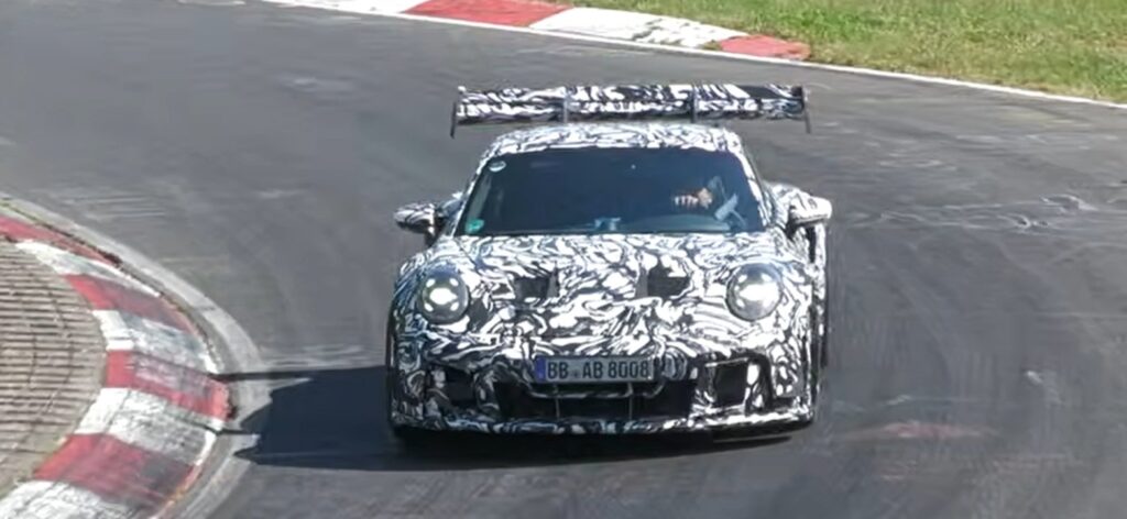 2027 Porsche 911 GT3 RS Steps Up Nürburgring Testing Camouflaged 2027 Porsche 911 GT3 RS prototype testing at the Nürburgring
