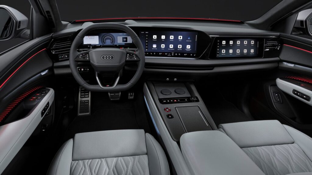 Modern Audi interior concept with digital displays and physical controls