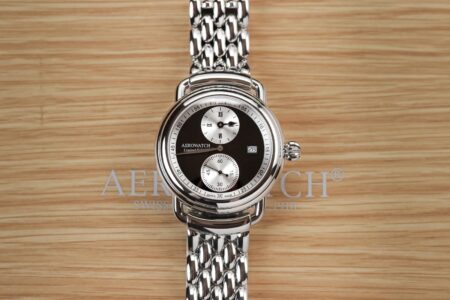 Aerowatch 1942 Limited Edition Automatic Regulator with black regulator dial and stainless steel bracelet
