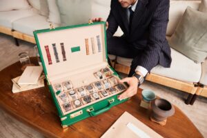 Billstone Curator 18 Brings Briefcase Security to Watch Travel Billstone Curator 18 green watch briefcase with padded interior for eighteen watches