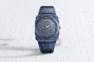 Bulgari Octo Finissimo Perpetual Calendar in blue PVD-coated titanium