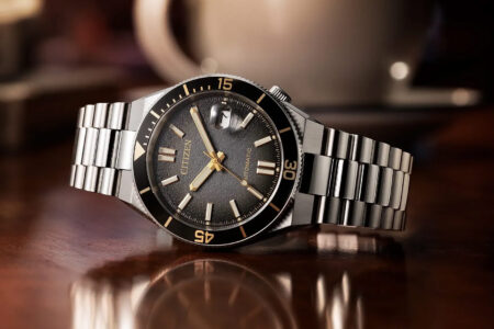 Citizen’s Tsuyosa Shore Timeslip Gives the Integrated Sports Watch a Summer Dive Twist Citizen Tsuyosa Shore Timeslip limited edition watch with black dial and stainless steel bracelet
