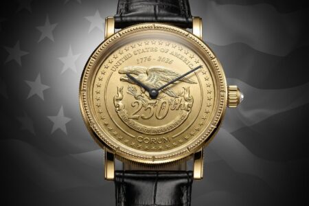 Corum Heritage Coin yellow-gold watch celebrating 250 years of American independence