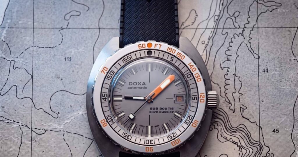 DOXA SUB 300 Ti5 Clive Cussler watch with dual-layer titanium dial