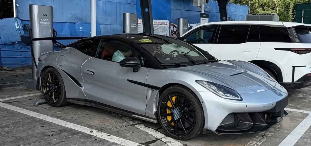 Denza Z Track Edition electric roadster testing with aggressive aero package